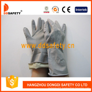 DIP Flock Lined Diamond Grip Roll Cuff Grey Latex Household Work Glove DHL309
